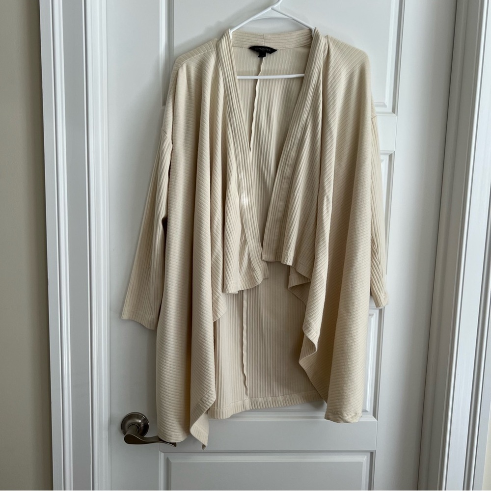 Banana republic, beautiful cream, cotton, dramatically draped styled sweater